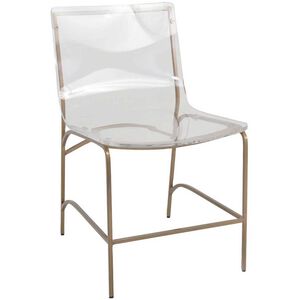 Penelope Antique Gold / Clear Acrylic Dining Chair