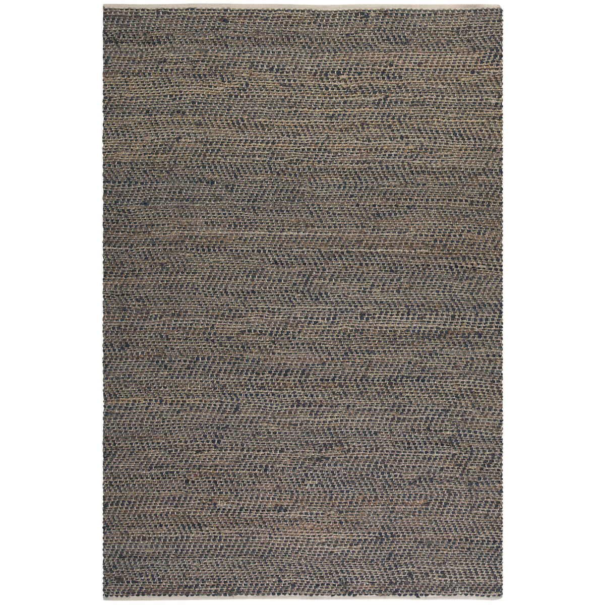 Tobais 120 X 96 inch Rescued Leather and Hemp Rug, 8ft x 10ft