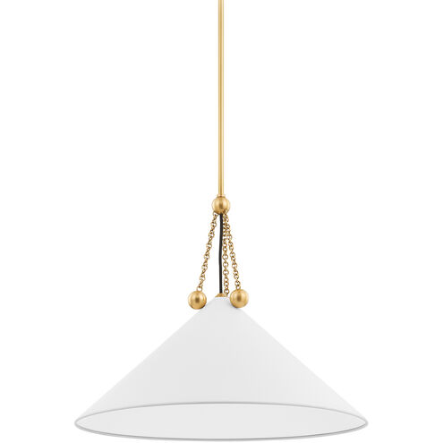 Kalea 1 Light 23.5 inch Aged Brass and Soft White Pendant Ceiling Light