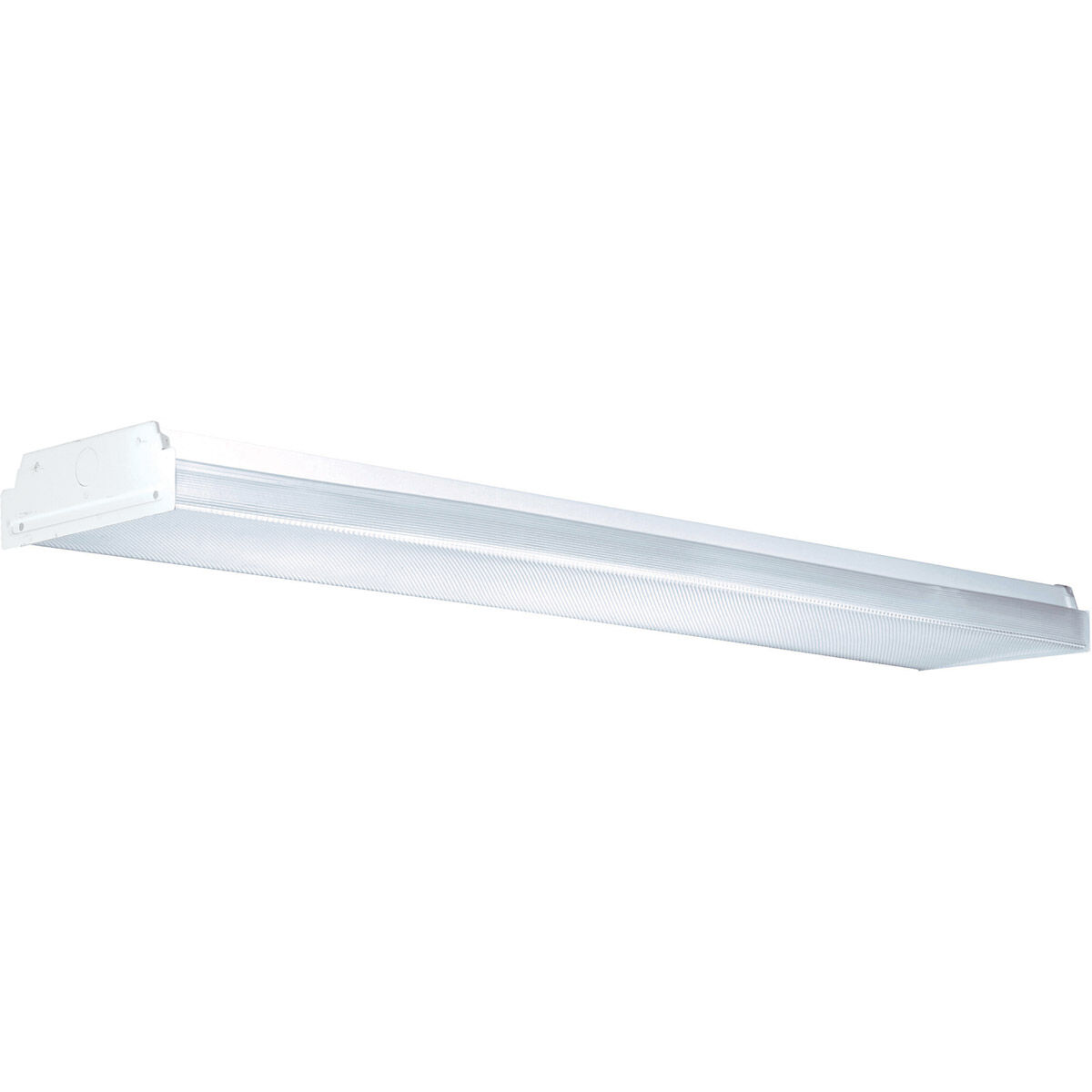 Economy Narrow Wrap 2 Light 7 inch White Low Profile Wrap Ceiling Light in Prismatic, F32T8, 120