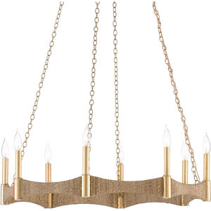 Mallorca 8 Light 32 inch Natural/Dark Contemporary Gold Leaf Chandelier Ceiling Light