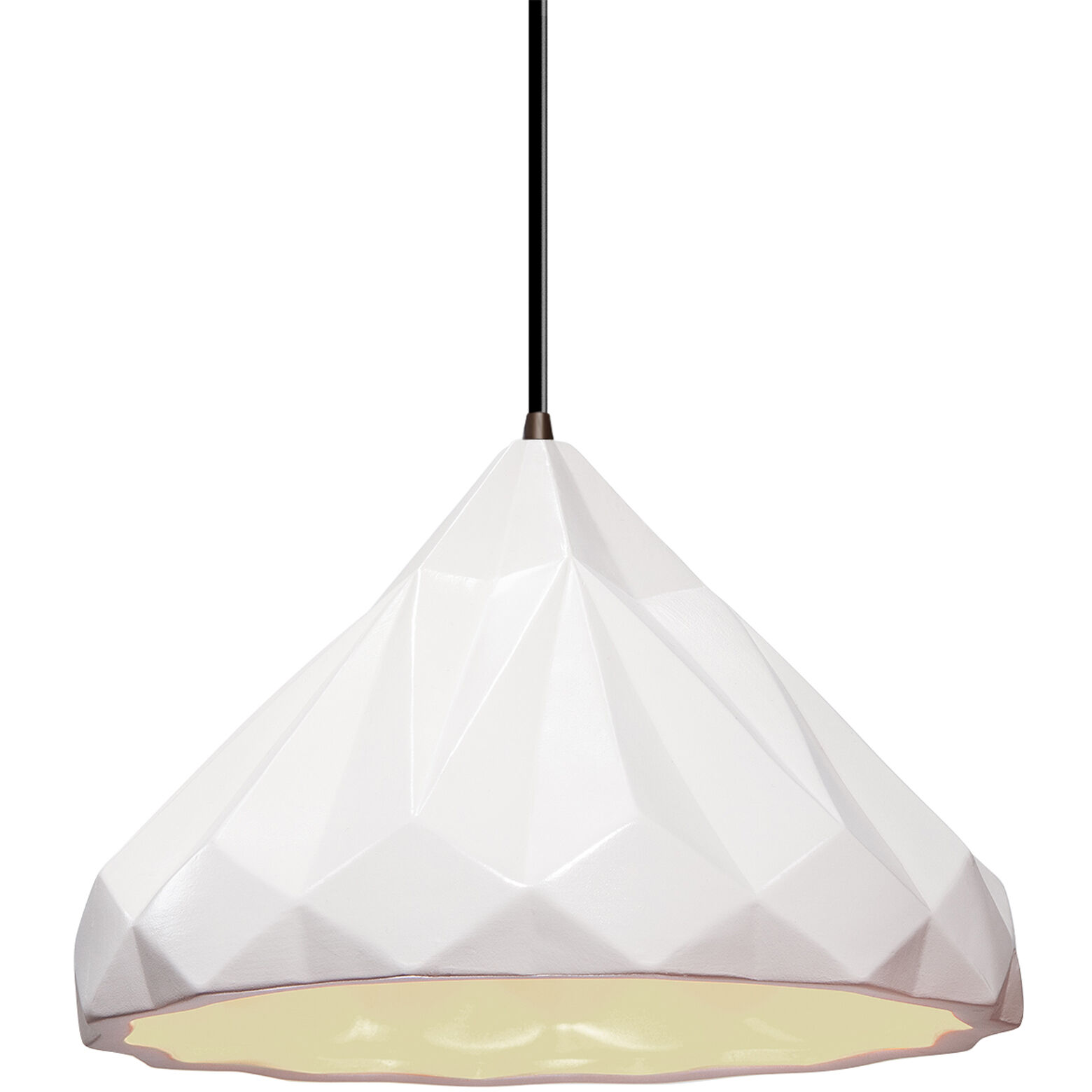 Radiance Collection 1 Light 12 inch Dark Bronze and Gloss White and Black Pendant Ceiling Light
