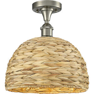 Woven Rattan 1 Light 12.00 inch Semi-Flush Mount