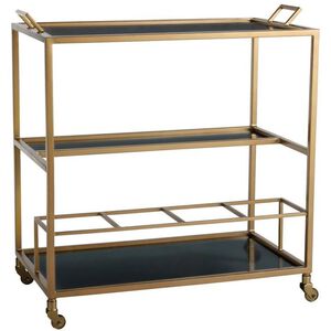 Jak 35 inch Antique Brass Bar Cart