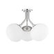 Estee 3 Light 19 inch Polished Nickel Semi Flush Ceiling Light