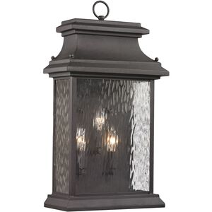 Forged Provincial 3 Light 23 inch Charcoal Outdoor Wall Sconce