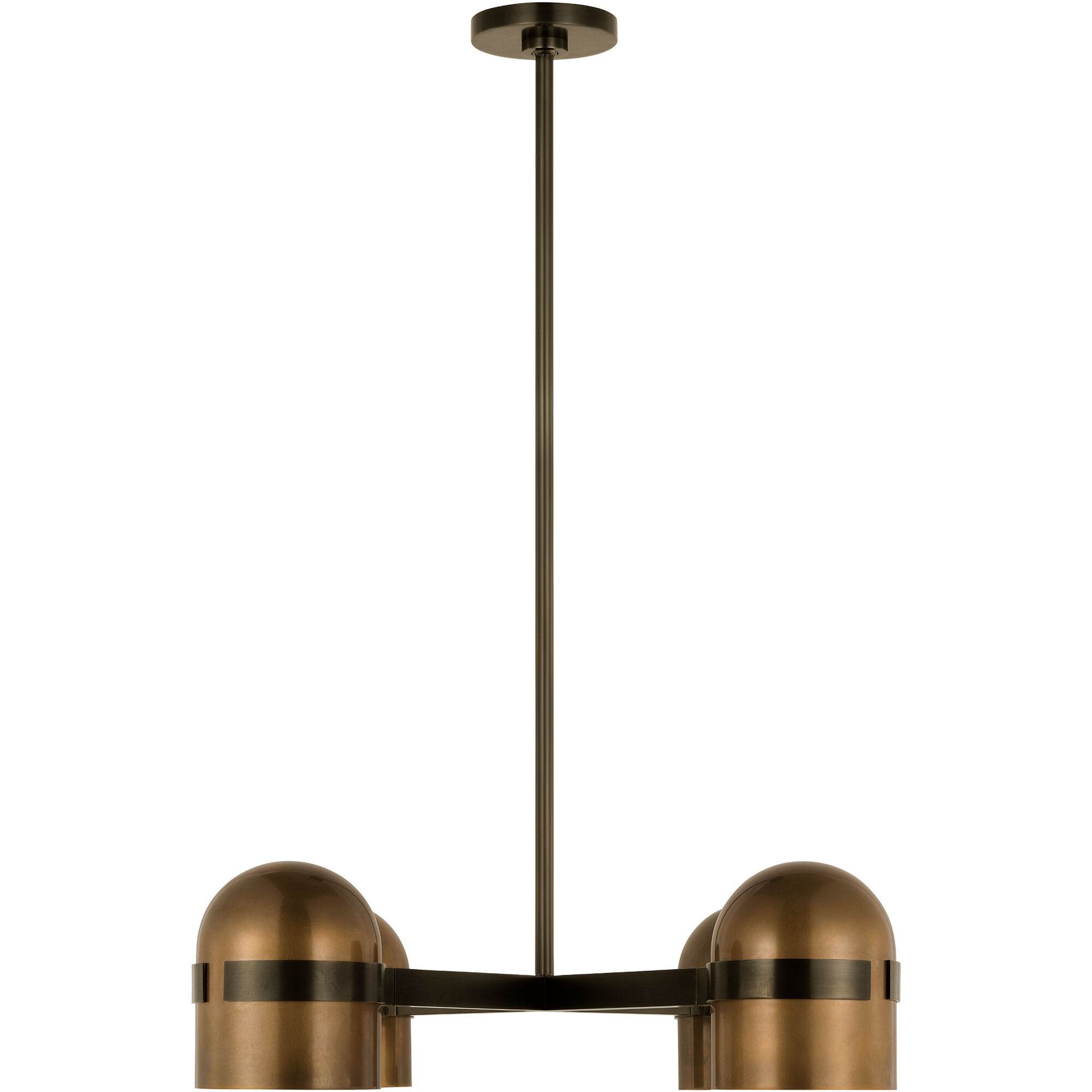 Avroko Octavia 4 Light 28 inch Blackened Bronze/Bright Worn Brass Chandelier Ceiling Light