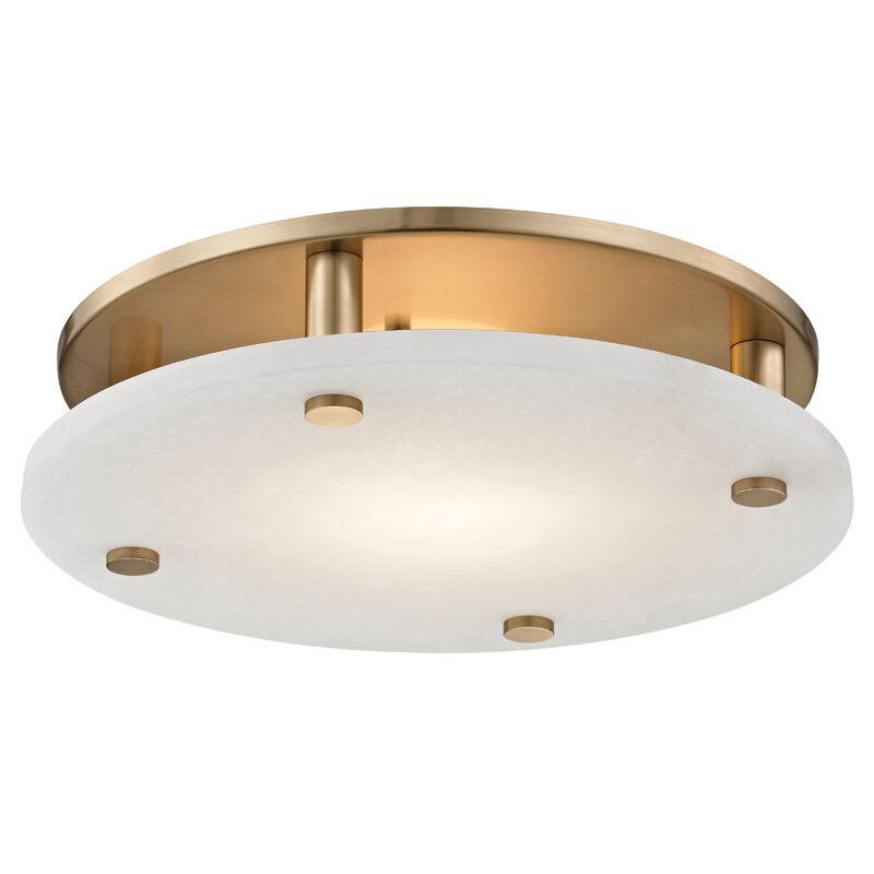 Croton LED 15 inch Aged Brass Flush Mount Ceiling Light, Large