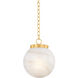Ambra 1 Light 11.75 inch Aged Brass Pendant Ceiling Light