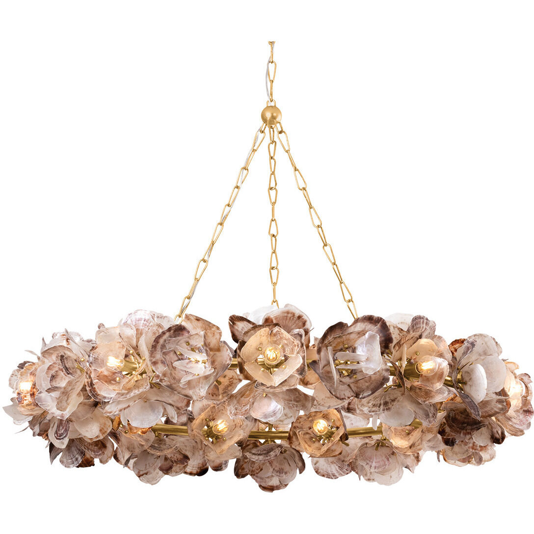 Galle 20 Light 54.25 inch Vintage Gold Leaf Chandelier Ceiling Light
