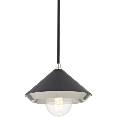Marnie 1 Light 8 inch Polished Nickel Pendant Ceiling Light in Polished Nickel and Black
