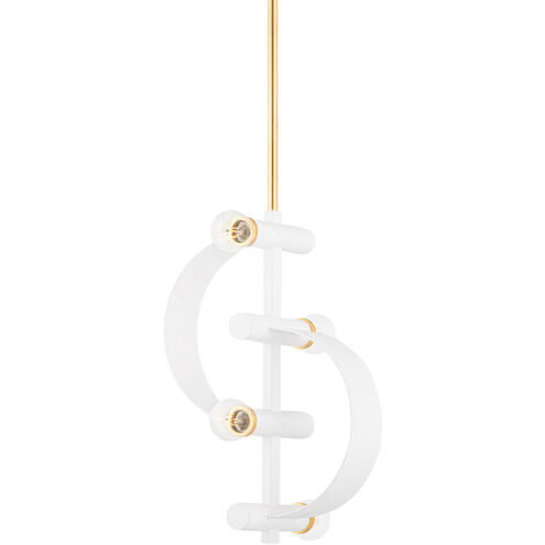 Maddie 4 Light 10 inch Gold Leaf/White Pendant Ceiling Light