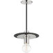 Milo 1 Light 14 inch Polished Nickel Pendant Ceiling Light in Polished Nickel and Black