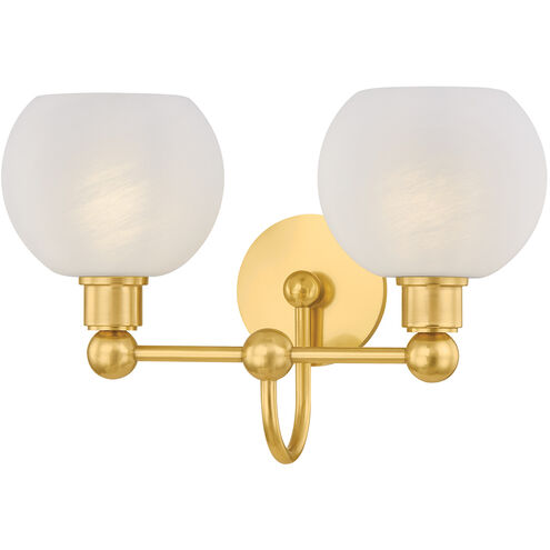 Jerica 2 Light 16.25 inch Aged Brass Bath and Vanity Wall Light