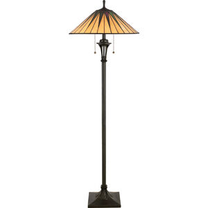 Gotham 62 inch 100 watt Vintage Bronze Floor Lamp Portable Light, Naturals
