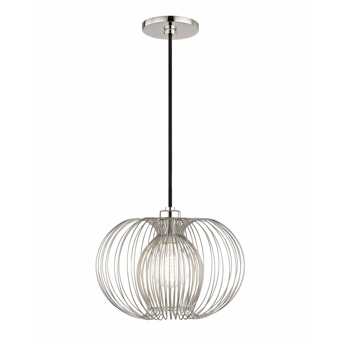 Jasmine 1 Light 12 inch Polished Nickel Pendant Ceiling Light