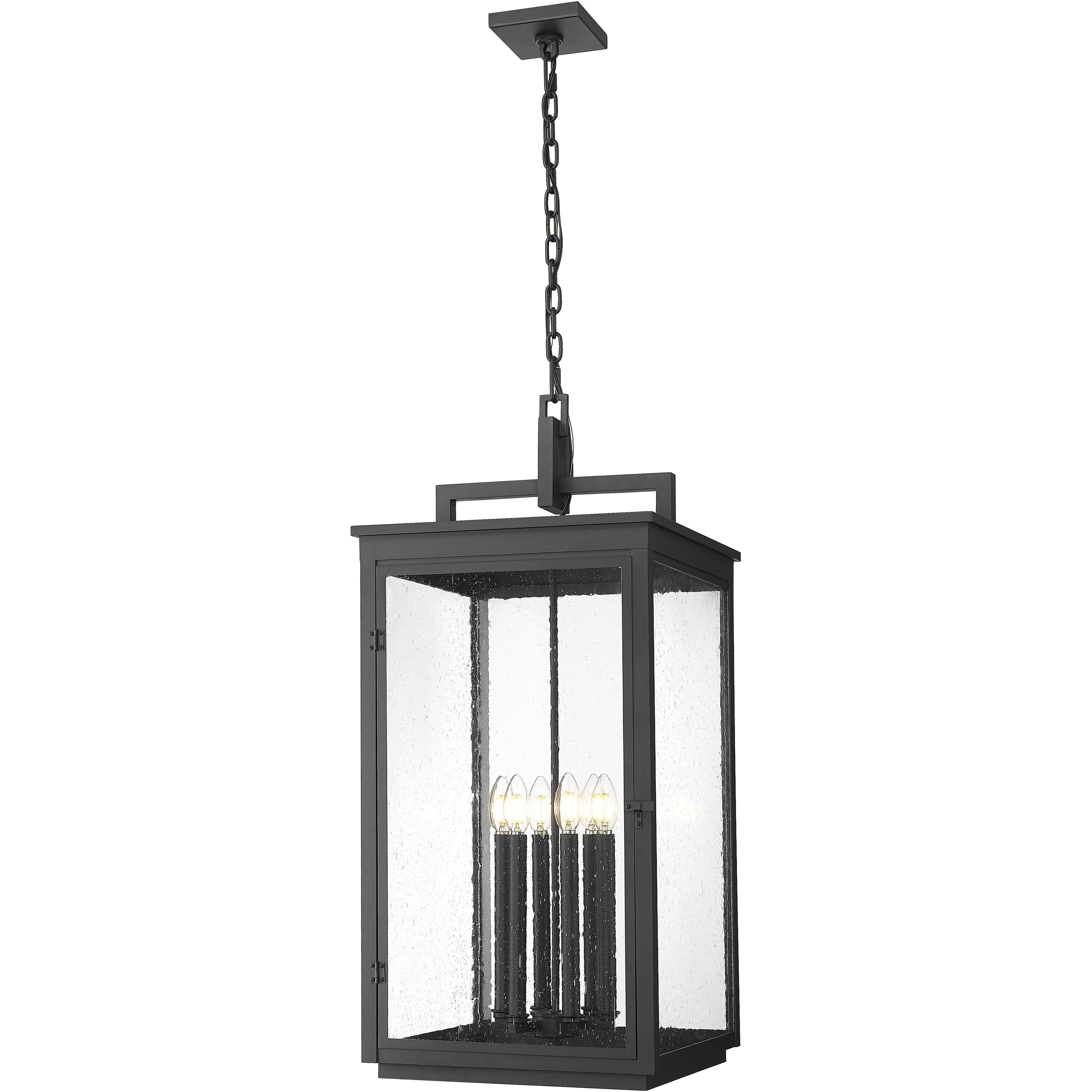 Hartwell 6 Light 15 inch Sand Black Outdoor Chain Mount Ceiling Fixture