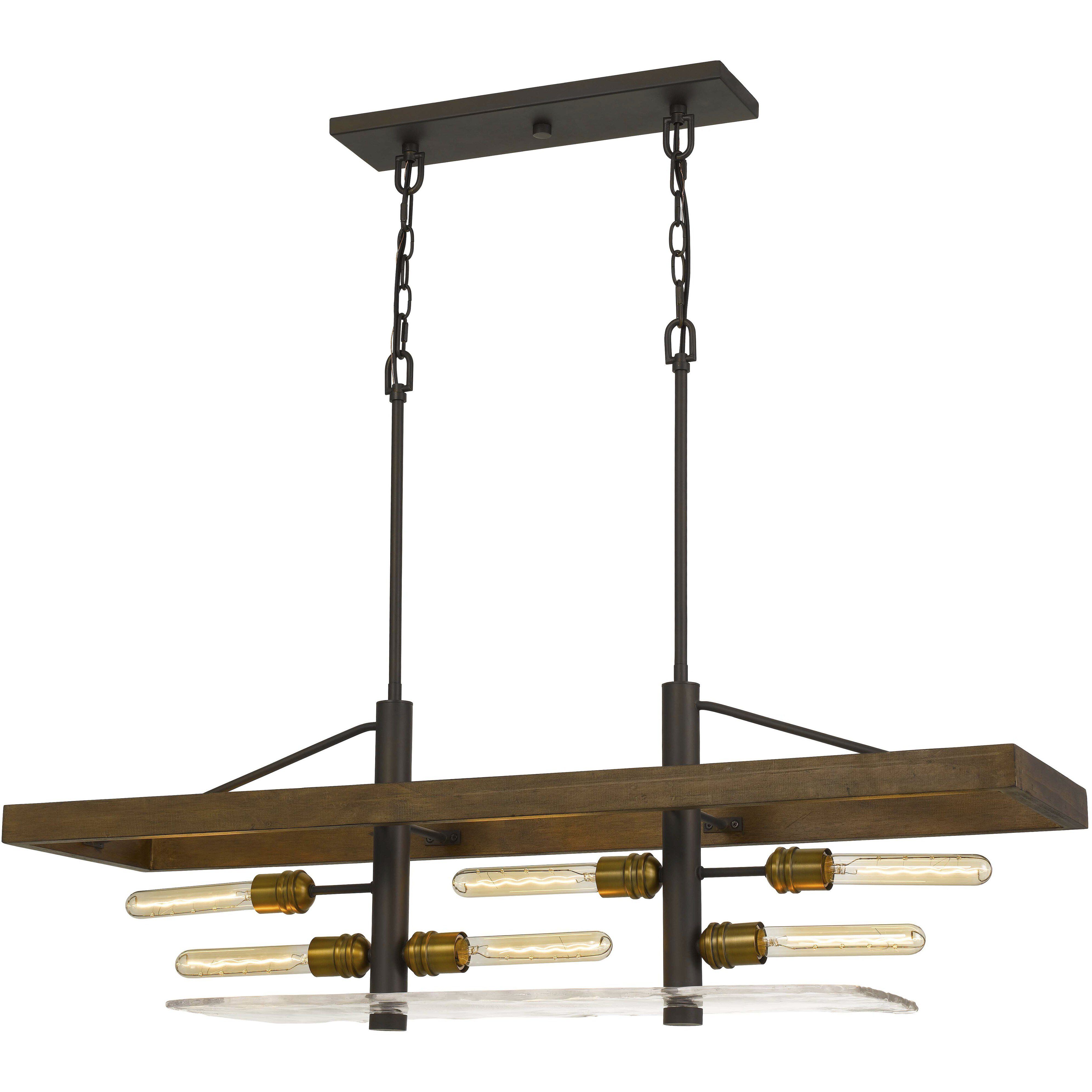 Craiova 6 Light 12 inch Pine Wood Island Chandelier Ceiling Light