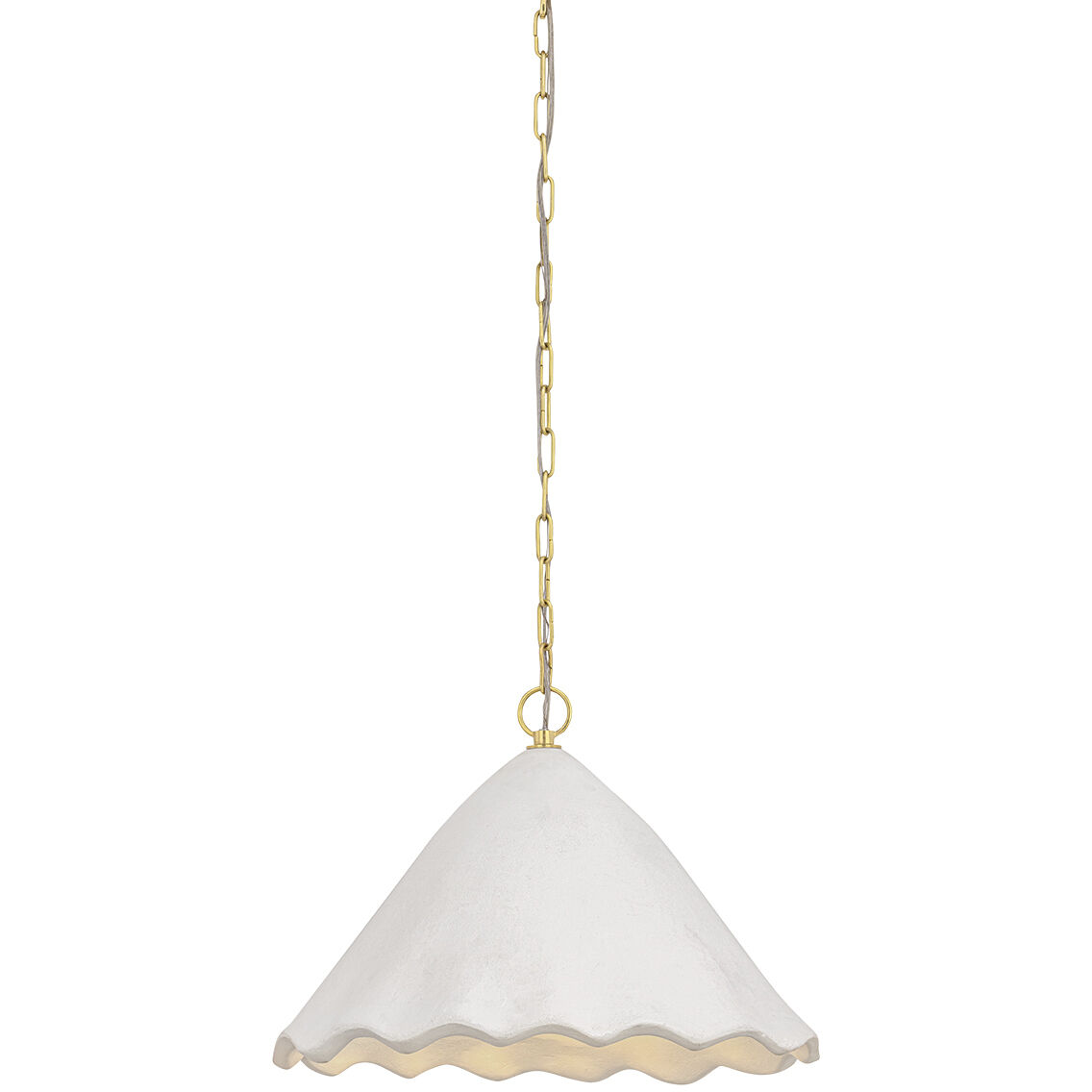 Lulu 1 Light 19.25 inch Aged Brass and White Plaster Pendant Ceiling Light