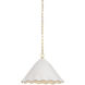 Lulu 1 Light 19.25 inch Aged Brass and White Plaster Pendant Ceiling Light