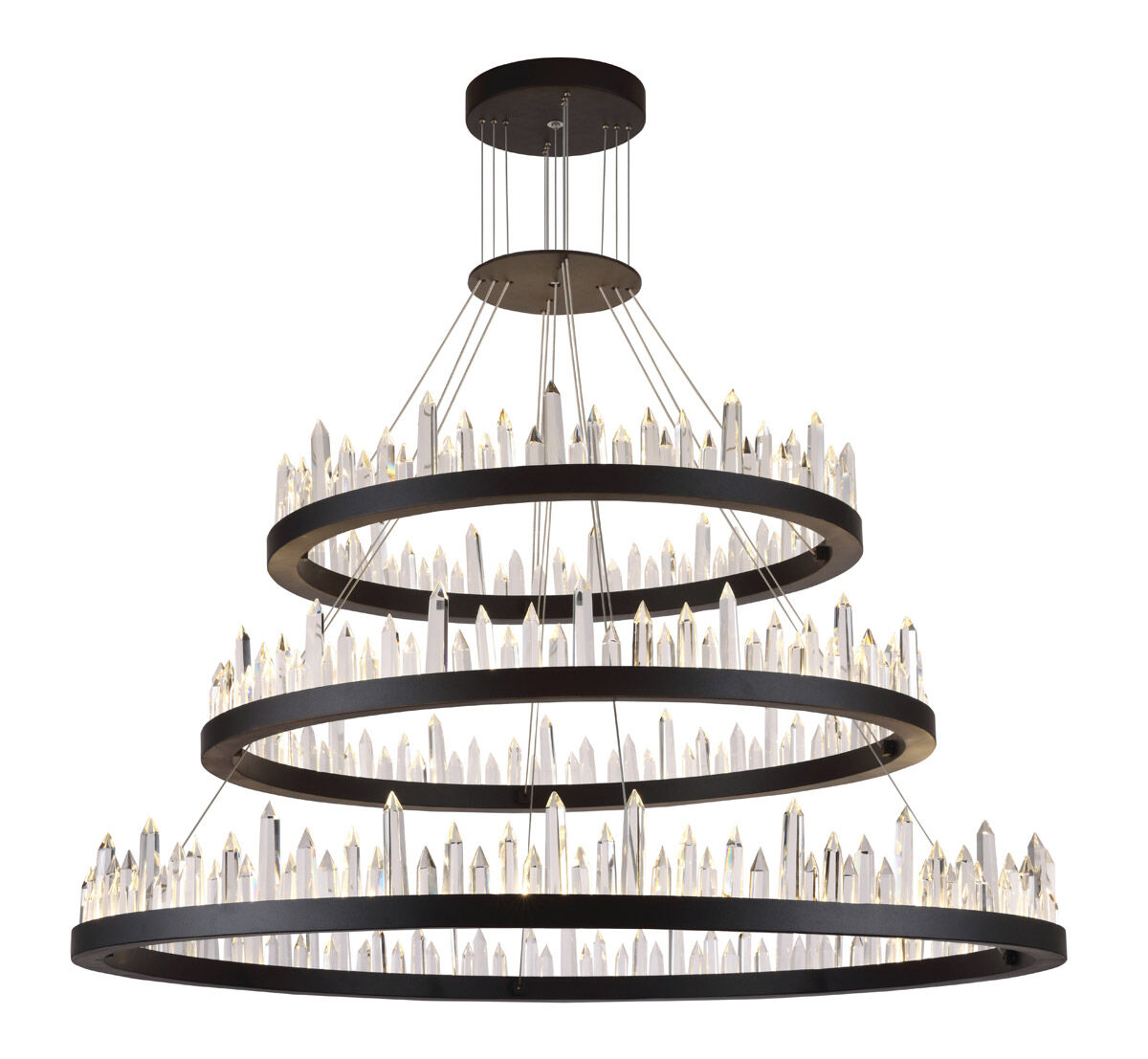 Malta LED 42 inch Satin Dark Grey Chandelier Ceiling Light, Urban Classic 