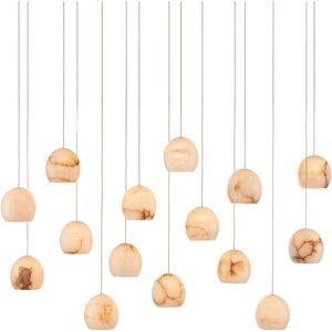 Lazio 15 Light 48 inch Natural/Painted Silver Multi-Drop Pendant Ceiling Light