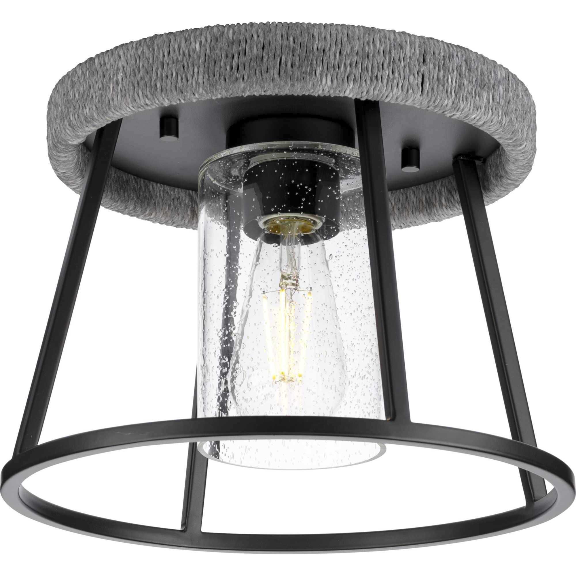Laramie 1 Light 12 inch Matte Black Flush Mount Ceiling Light, Design Series