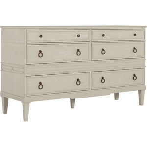 Archie Cerused White / Antique Bronze Dresser