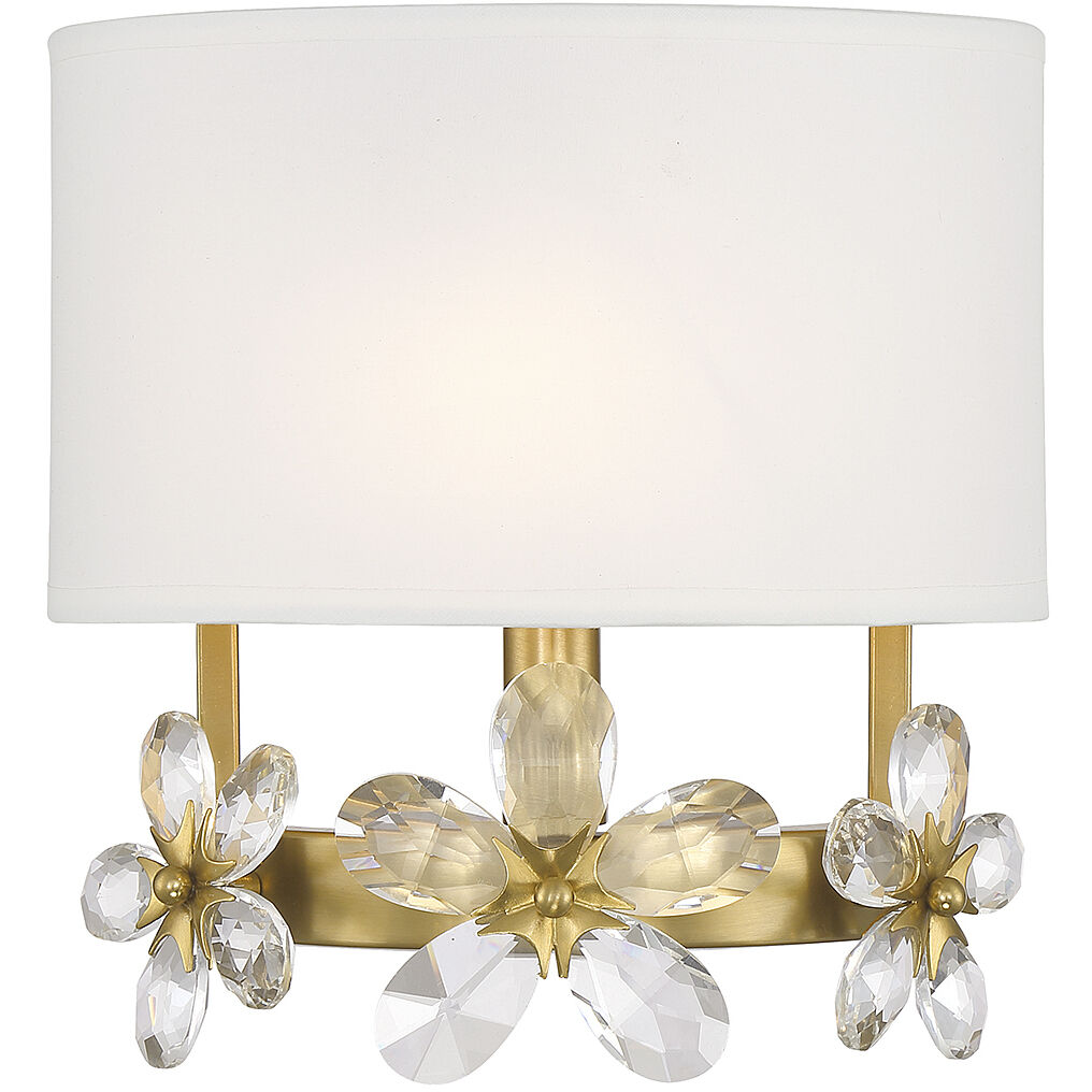 Dahlia 1 Light 9 inch Warm Brass Wall Sconce Wall Light