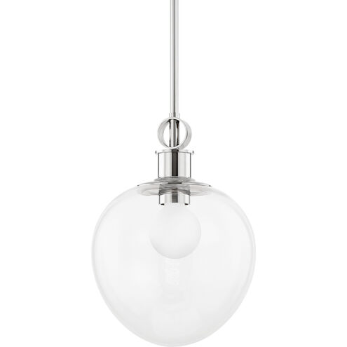 Anna 1 Light 10 inch Polished Nickel Pendant Ceiling Light