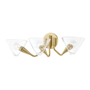 Isabella 3 Light 24 inch Aged Brass Wall Sconce Wall Light