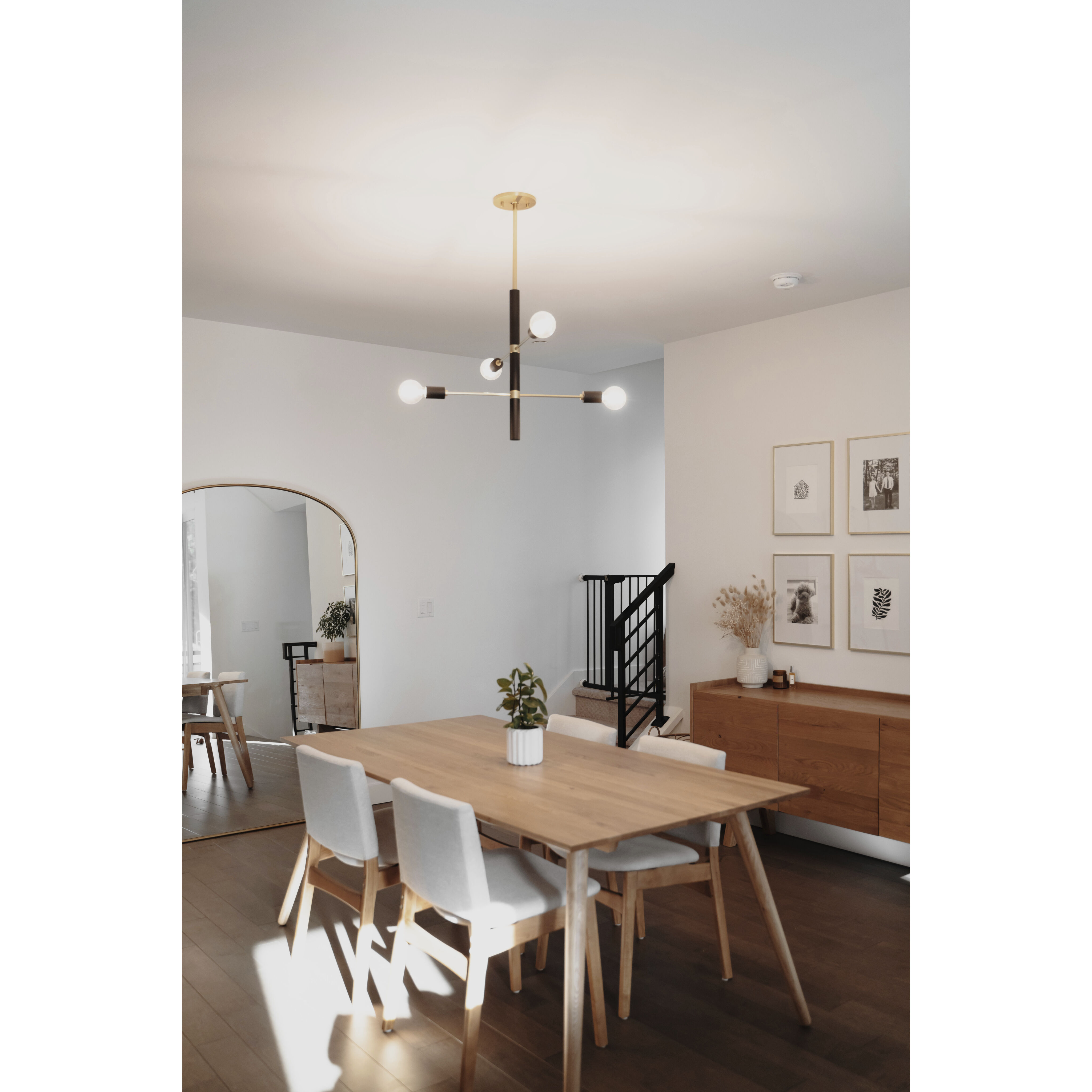 Astrid 4 Light 24 inch Aged Brass Chandelier Ceiling Light in Aged Brass and Black