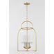 Delia 4 Light 17 inch Vintage Gold Leaf Hanging Lantern Ceiling Light
