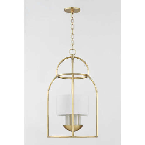 Delia 4 Light 17 inch Vintage Gold Leaf Hanging Lantern Ceiling Light
