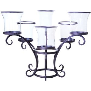 Chelsea 19.5 X 16 inch Rust with Clear Outdoor Candleholder, Pillar