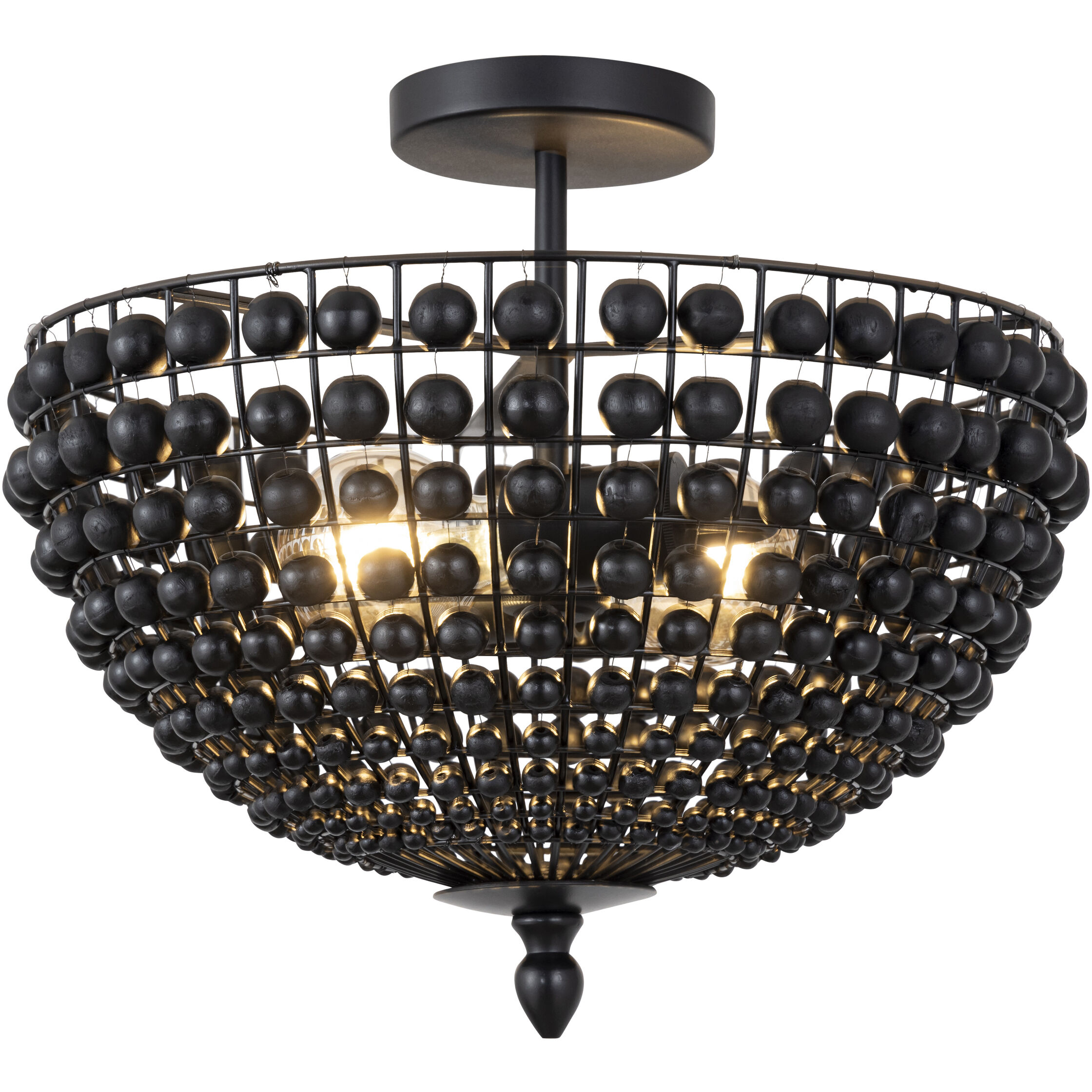 Burkley 2 Light 16 inch Matte Black Semi-Flush Mount Ceiling Light