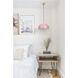 Avery 1 Light 14 inch Aged Brass Pendant Ceiling Light in Pink Metal