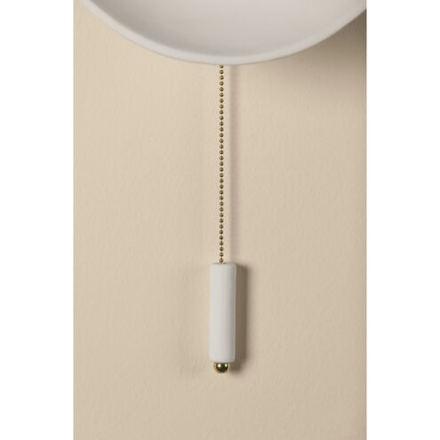 Bacia 1 Light 12 inch Aged Brass/Ceramic Raw Matte White Wall Sconce Wall Light