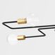 Jena 6 Light 41 inch Aged Brass/Textured Black Combo Semi Flush Ceiling Light