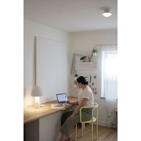 Cadence 1 Light 7 inch White Lustro / Gold Leaf Combo Semi Flush Ceiling Light