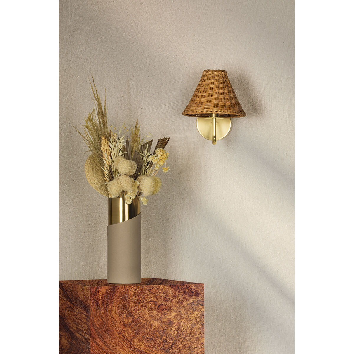 Issa 1 Light Aged Brass Wall Sconce Wall Light
