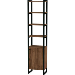 Drake 73" Narrow Walnut Bookcase with Storage in Medium Brown