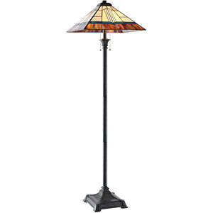 Evelyn 62 inch 60.00 watt Tiffany Bronze Floor Lamp Portable Light