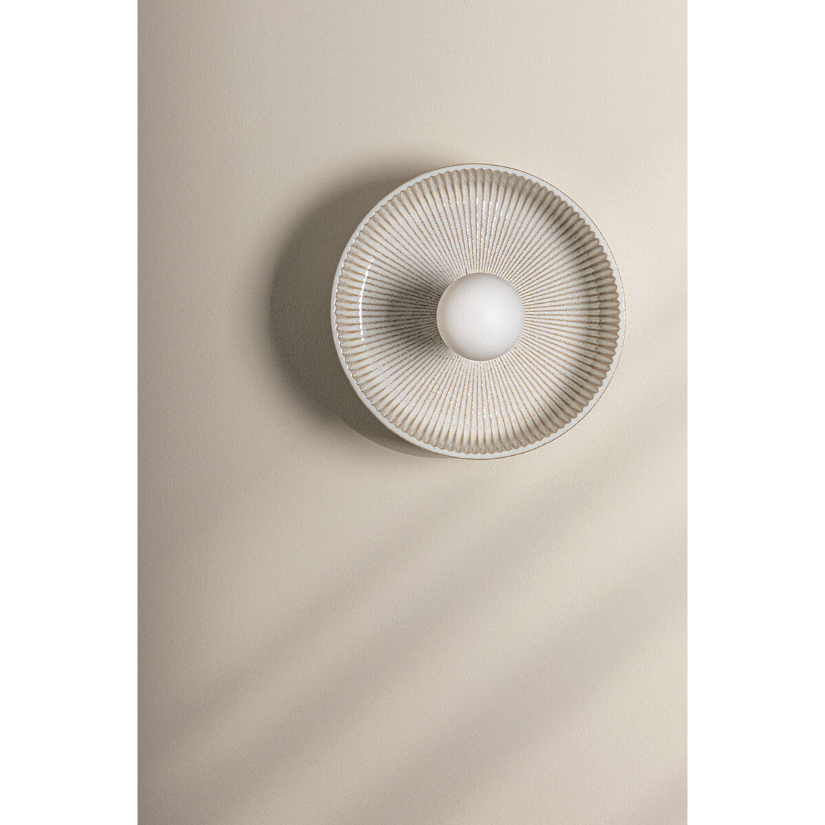 Ray 1 Light 11 inch Aged Brass and Ceramic Reactive White Flush Mount Ceiling Light