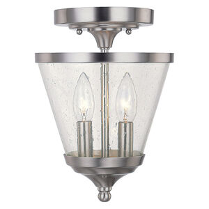 Esme 2 Light 7.75 inch Brushed Nickel Foyer Ceiling Light, Convertible Dual Mount