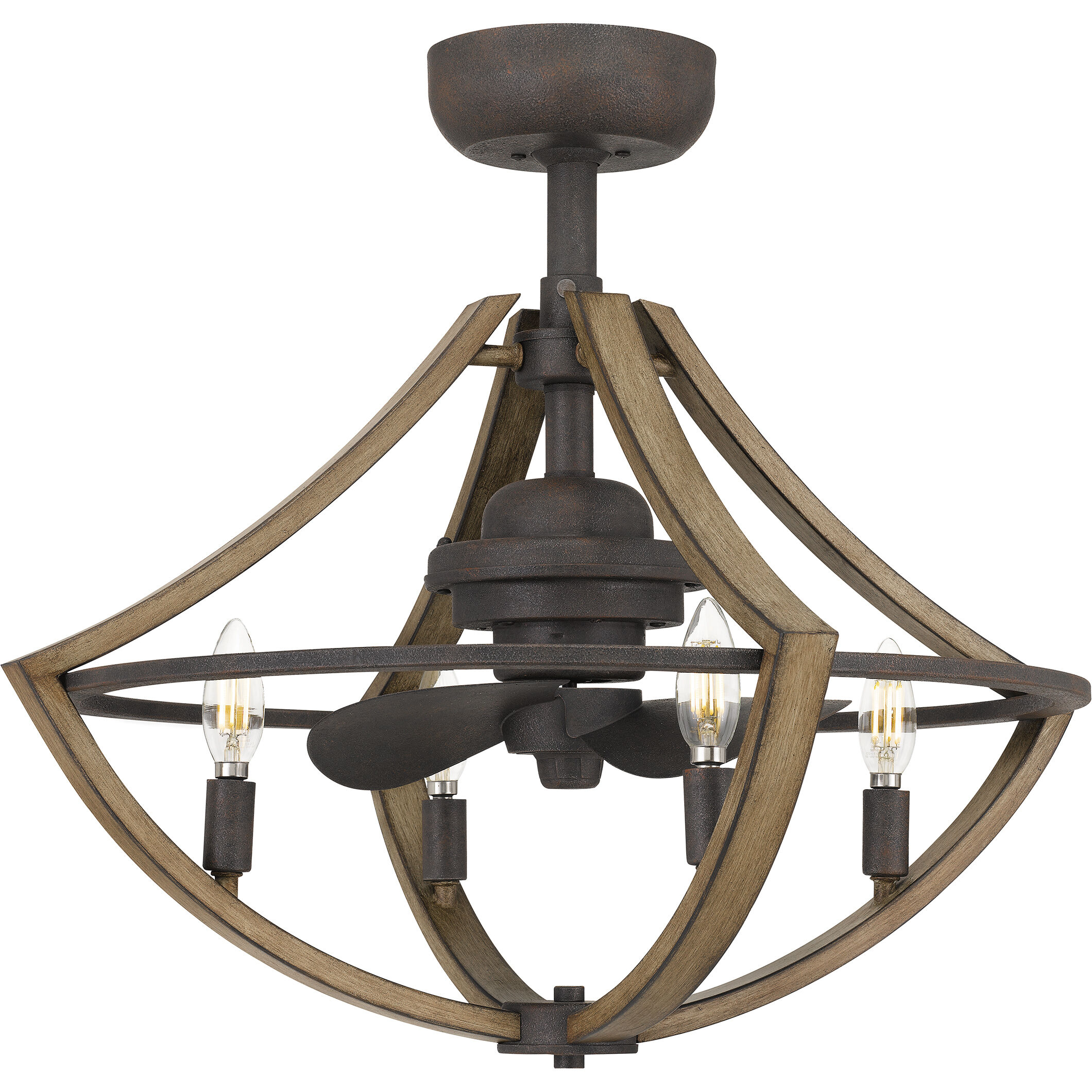 Shire 23 inch Rustic Black Fandelier