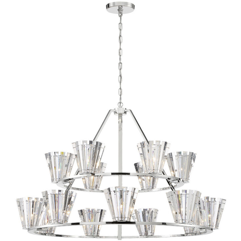 Ricca 15 Light 50.5 inch Chrome Chandelier Ceiling Light