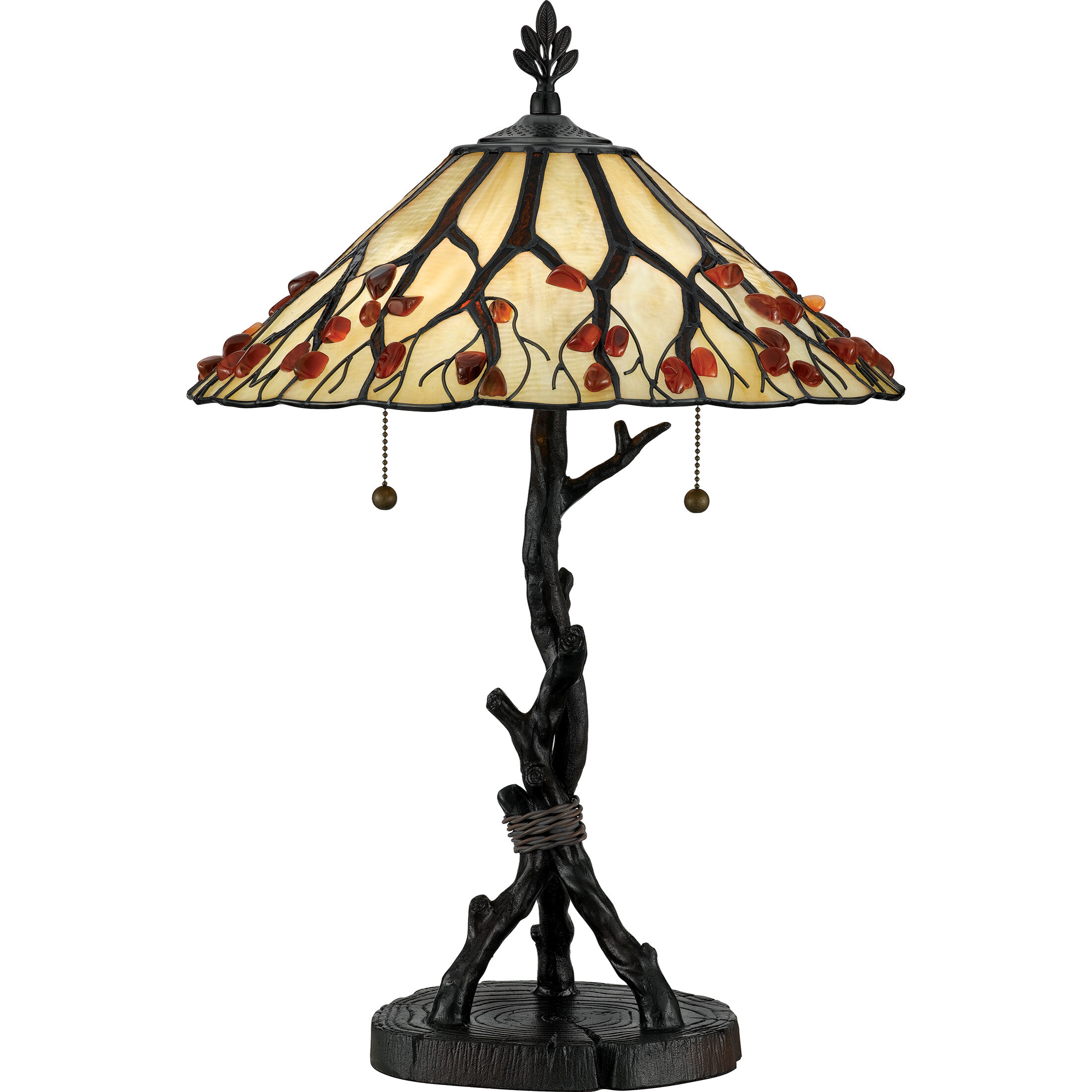Whispering Wood 25 inch 75.00 watt Valiant Bronze Table Lamp Portable Light, Naturals