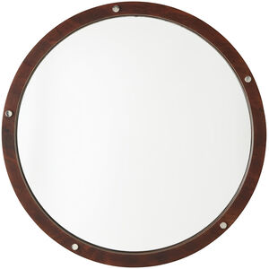 Mirror 30 X 30 inch Dark Wood and Polished Nickel Wall Mirror