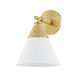 Mica 1 Light 8 inch Aged Brass Wall Sconce Wall Light